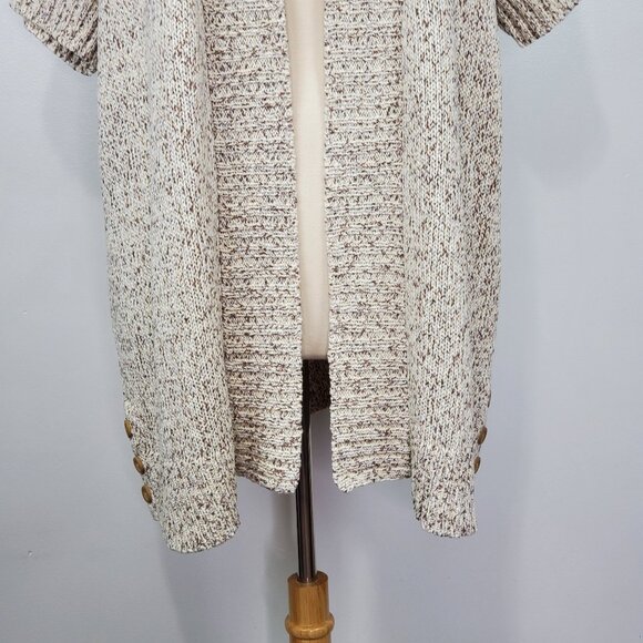 Naturals d & co. Open Front Chunky Knit Short Sleeve Tunic Cardigan NWOT Size 1X - Picture 3 of 16